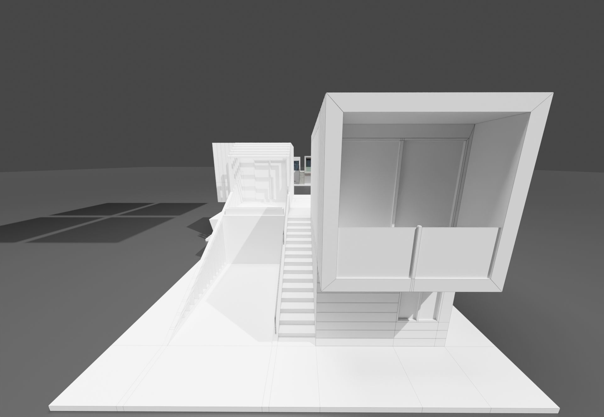 Modern housing project model 3D render 3D model_9