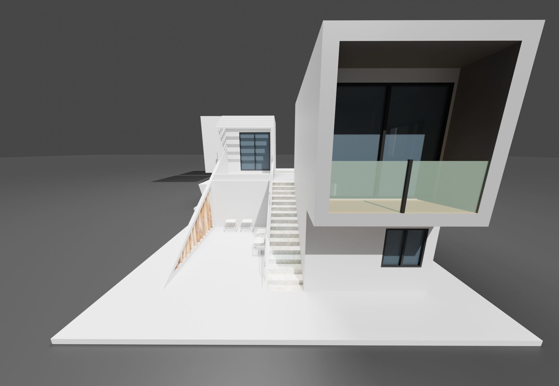 Modern housing project model 3D render 3D model_8