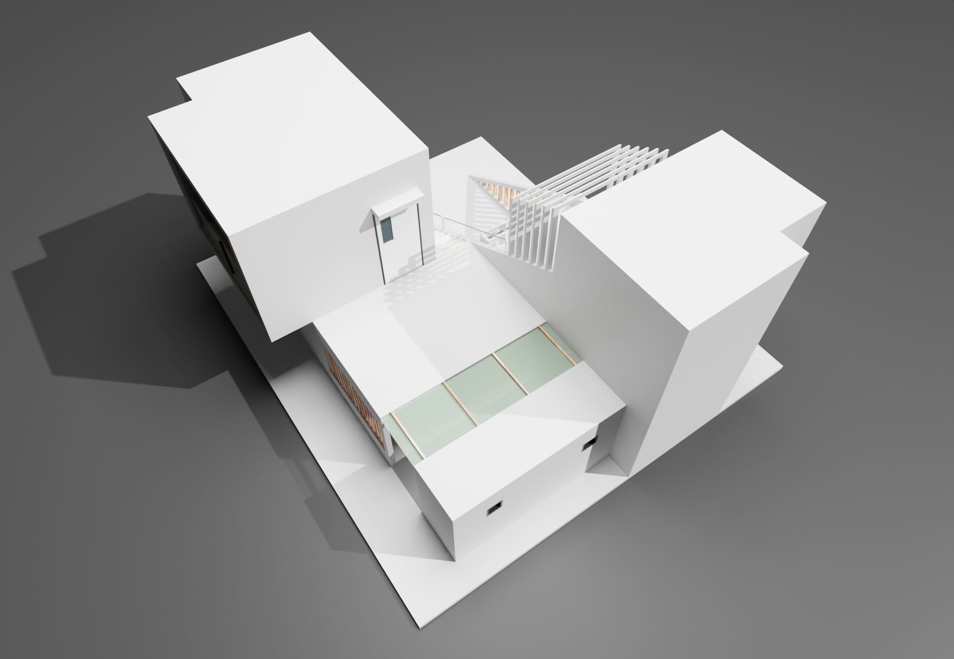 Modern housing project model 3D render 3D model_1