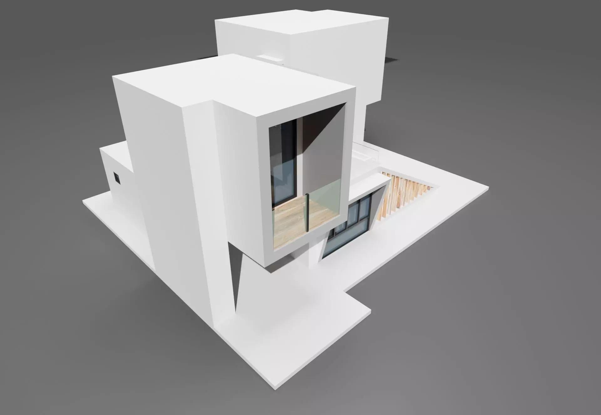 Modern housing project model 3D render 3D model_0