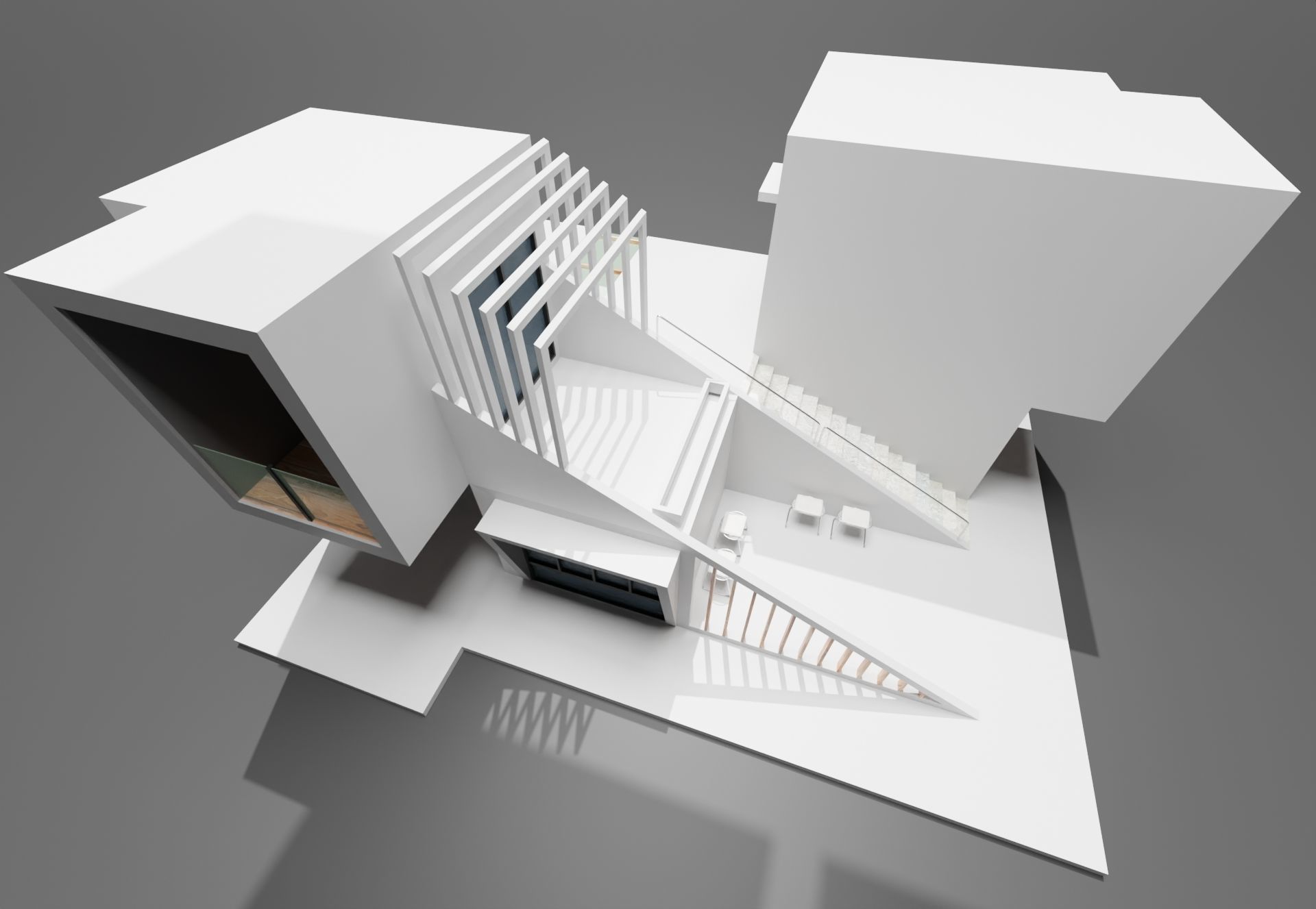 Modern housing project model 3D render 3D model_7