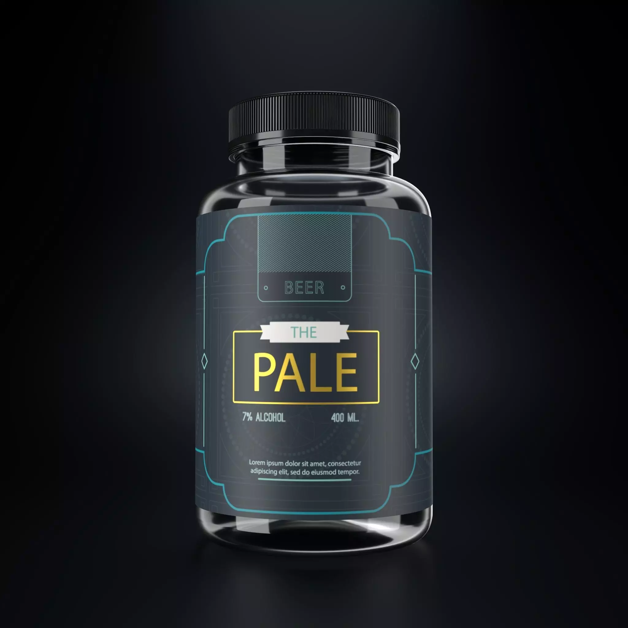 Medical glass jar with plastic cap  3D model_0