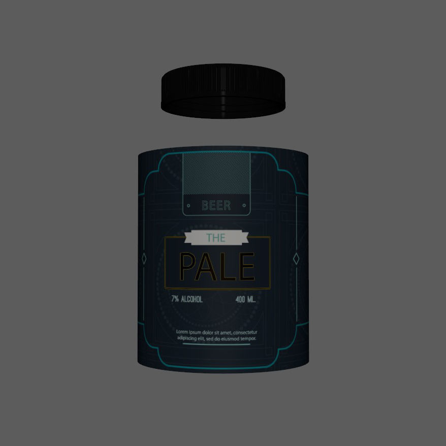 Medical glass jar with plastic cap  3D model_4