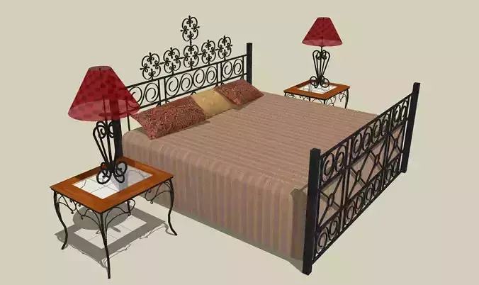 Iron art bed 3D print model