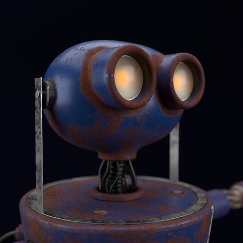 Vintage old style textured Machine Robot  3D model