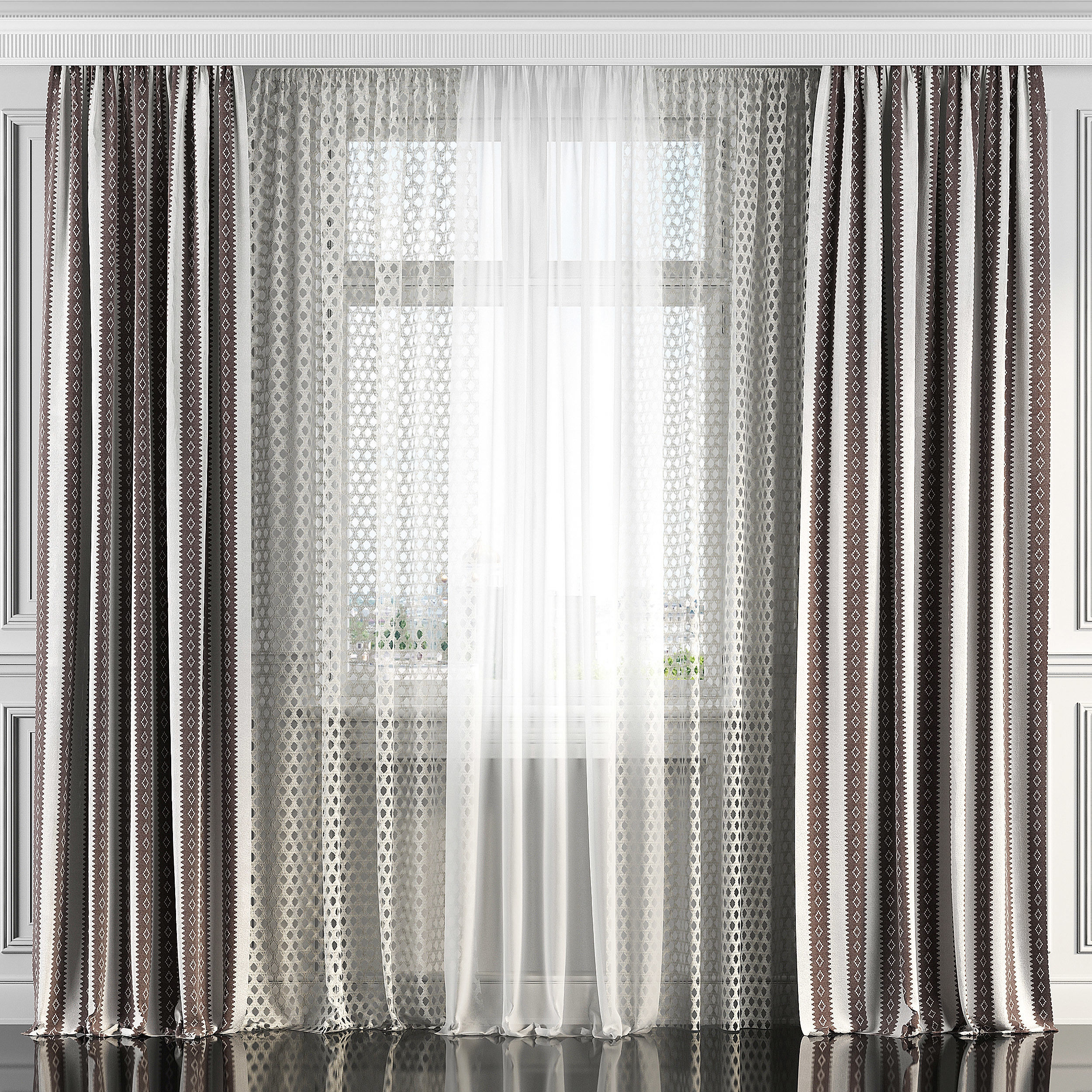 Curtain Set 132 3D model_1
