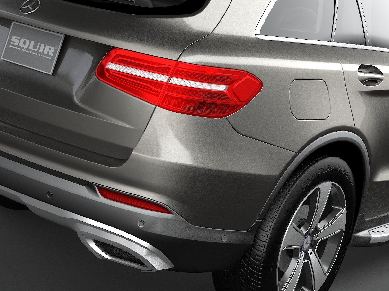 HQ LowPoly Mercedes-Benz GLC 2016 Low-poly 3D model_5