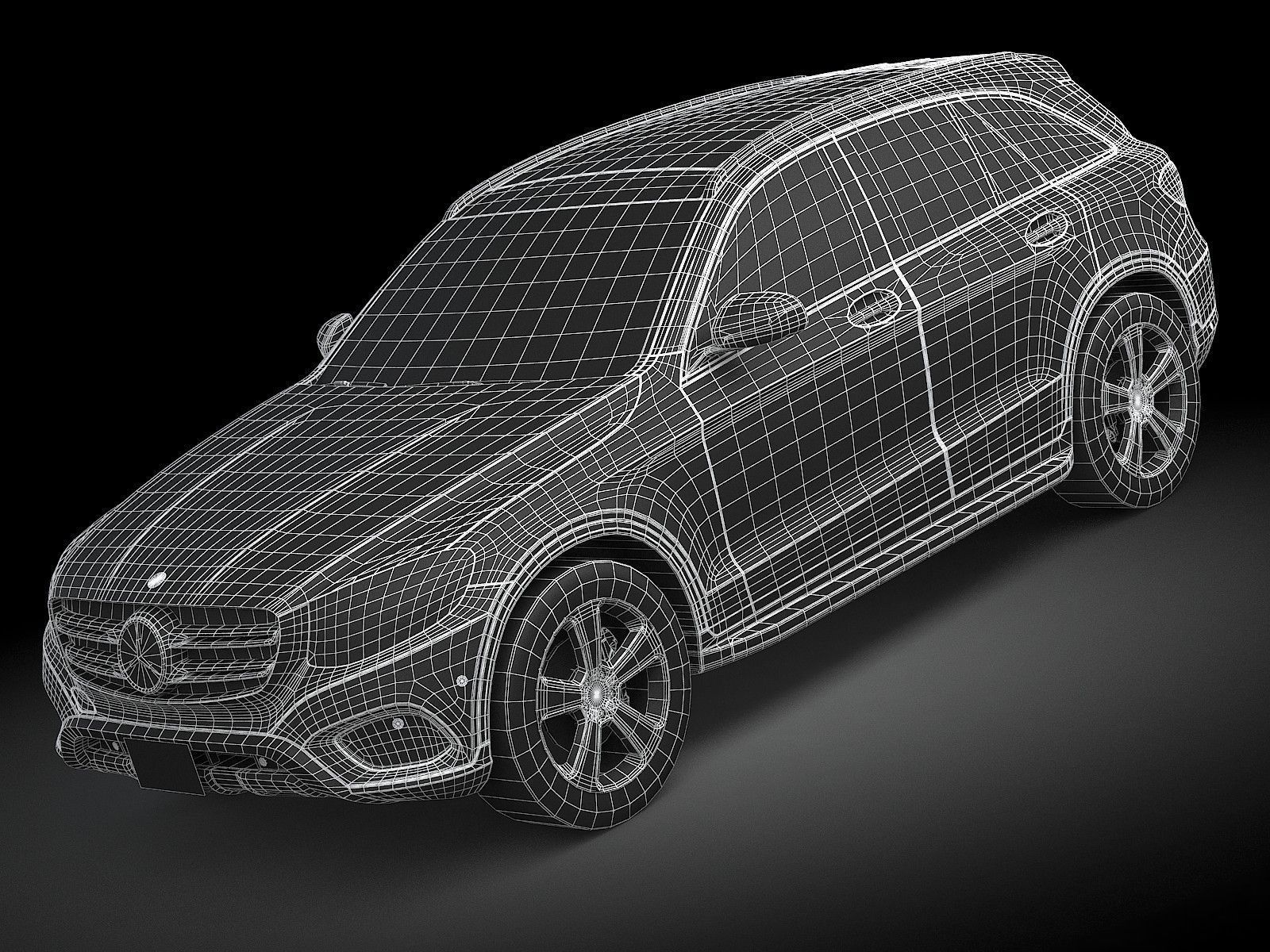 HQ LowPoly Mercedes-Benz GLC 2016 Low-poly 3D model_13