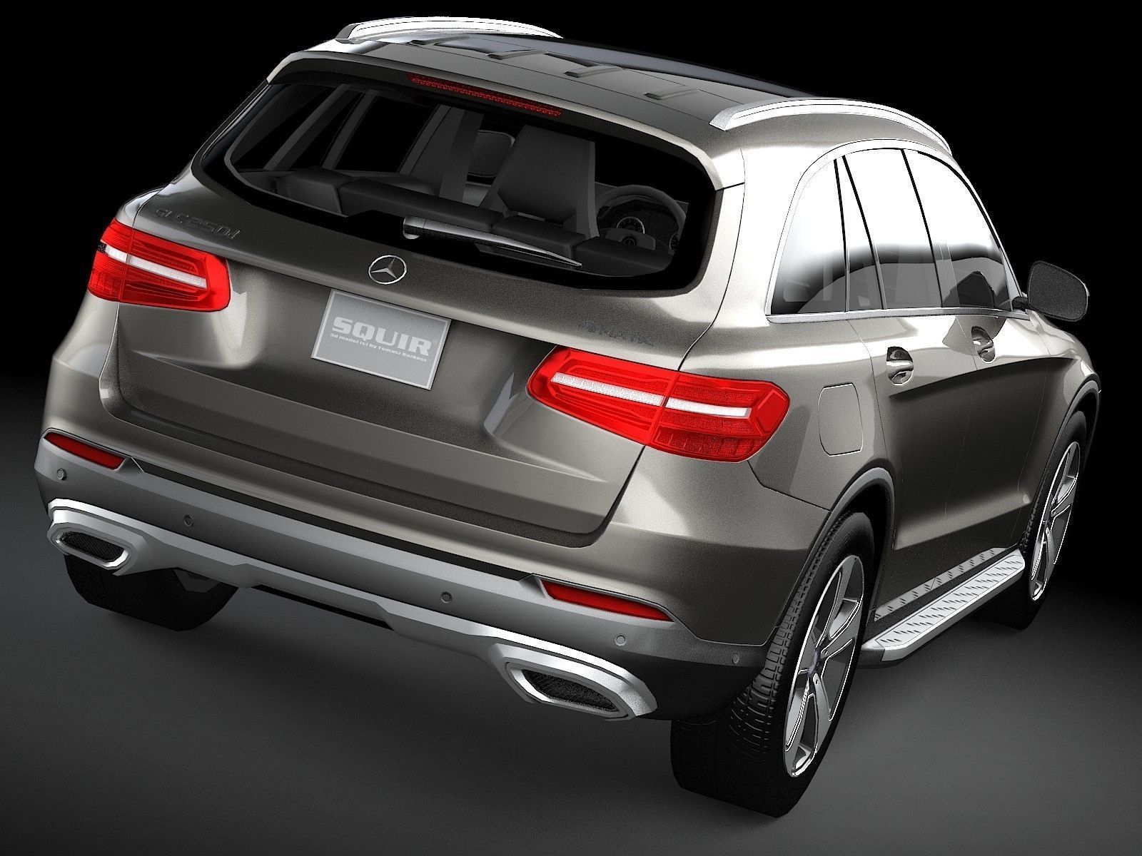 HQ LowPoly Mercedes-Benz GLC 2016 Low-poly 3D model_4