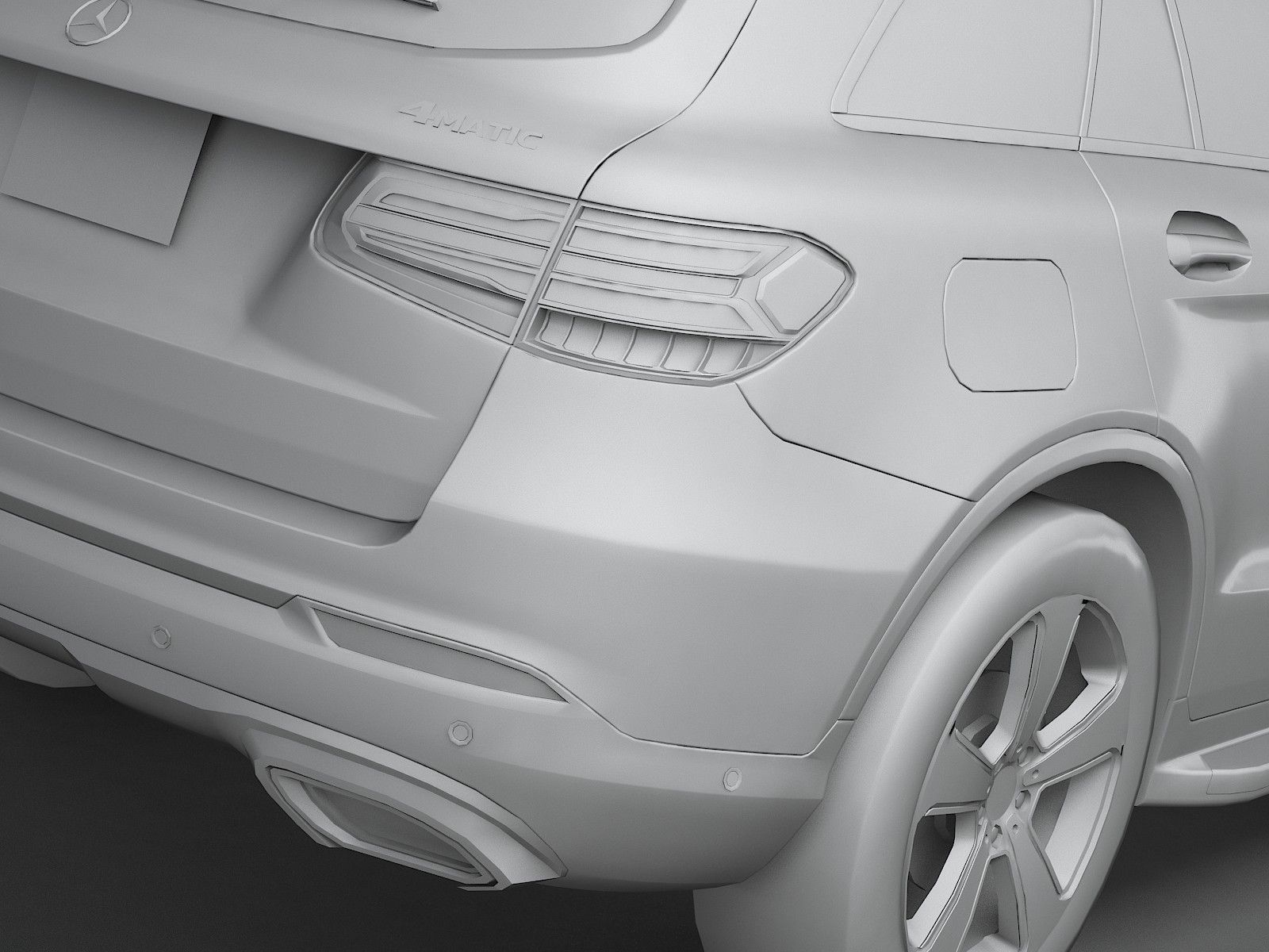 HQ LowPoly Mercedes-Benz GLC 2016 Low-poly 3D model_11