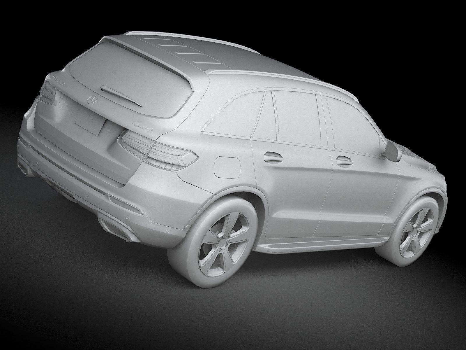 HQ LowPoly Mercedes-Benz GLC 2016 Low-poly 3D model_12