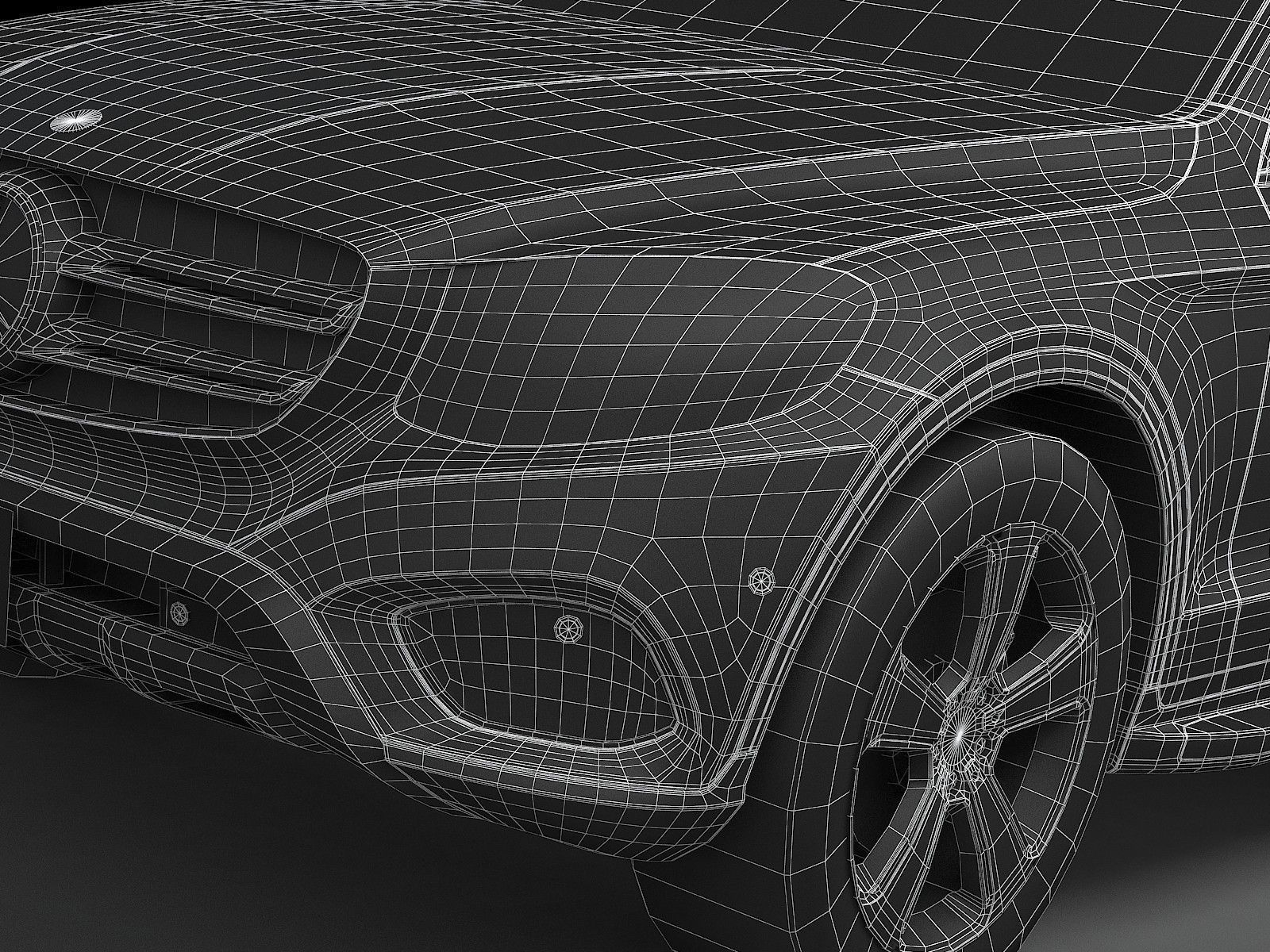 HQ LowPoly Mercedes-Benz GLC 2016 Low-poly 3D model_14