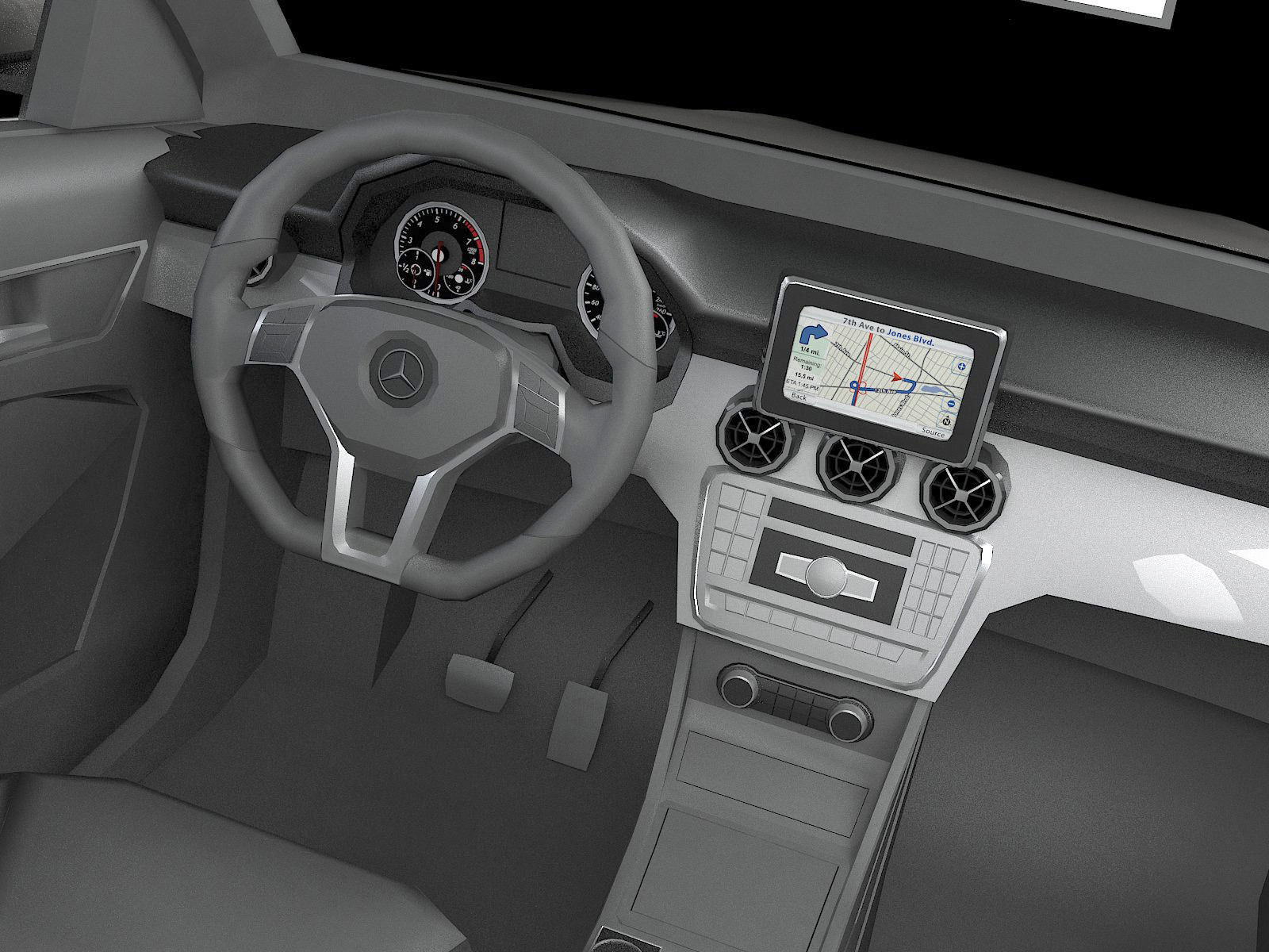 HQ LowPoly Mercedes-Benz GLC 2016 Low-poly 3D model_8