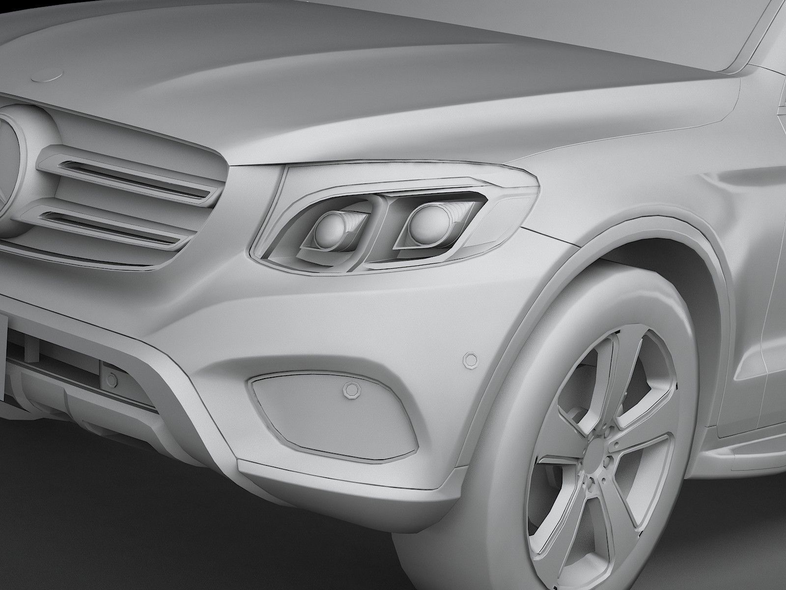 HQ LowPoly Mercedes-Benz GLC 2016 Low-poly 3D model_10