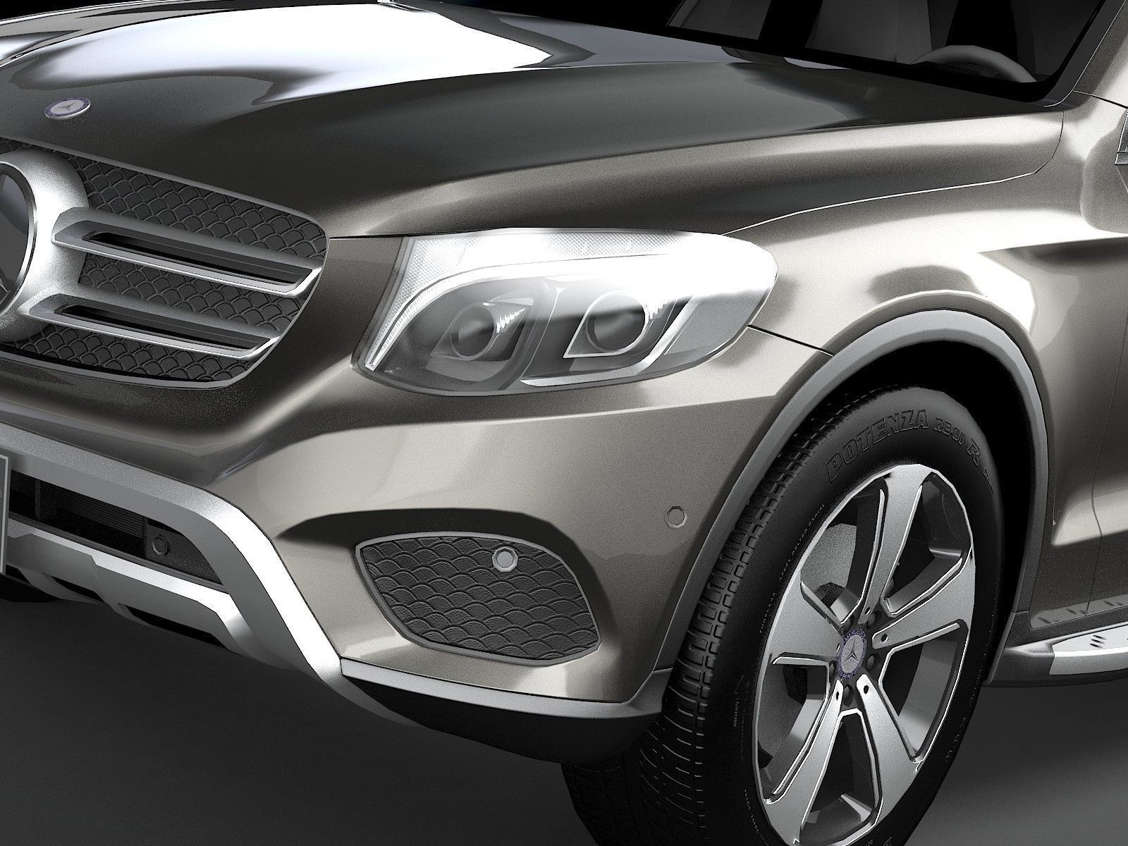 HQ LowPoly Mercedes-Benz GLC 2016 Low-poly 3D model_2