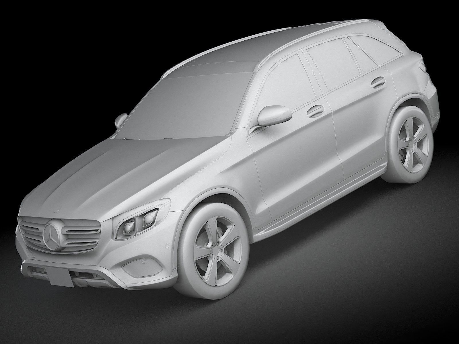 HQ LowPoly Mercedes-Benz GLC 2016 Low-poly 3D model_9