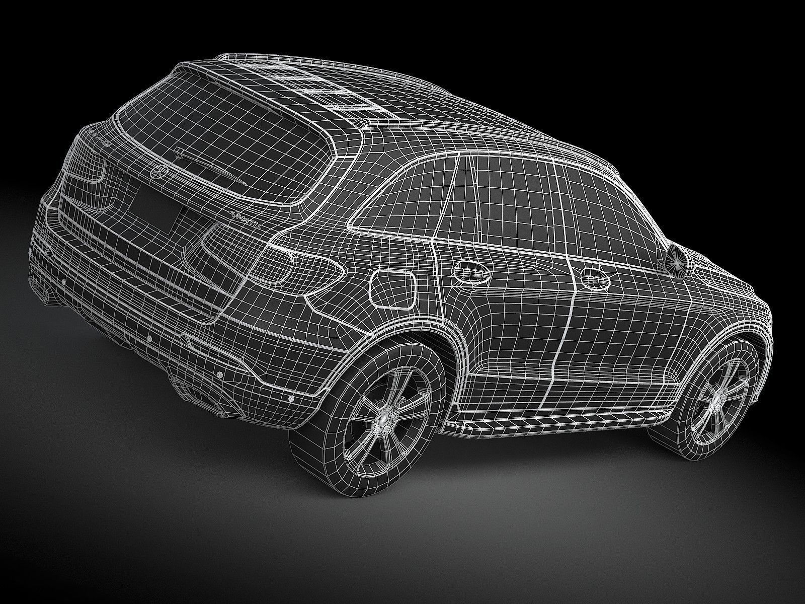 HQ LowPoly Mercedes-Benz GLC 2016 Low-poly 3D model_16