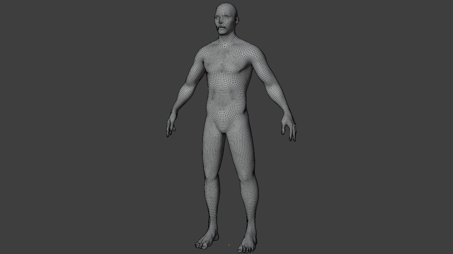 Human Male Mesh Low-poly 3D model_9