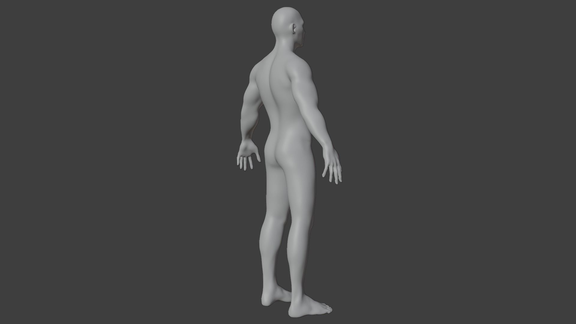 Human Male Mesh Low-poly 3D model_6