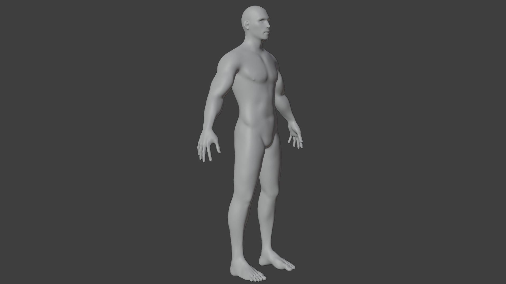 Human Male Mesh Low-poly 3D model_3