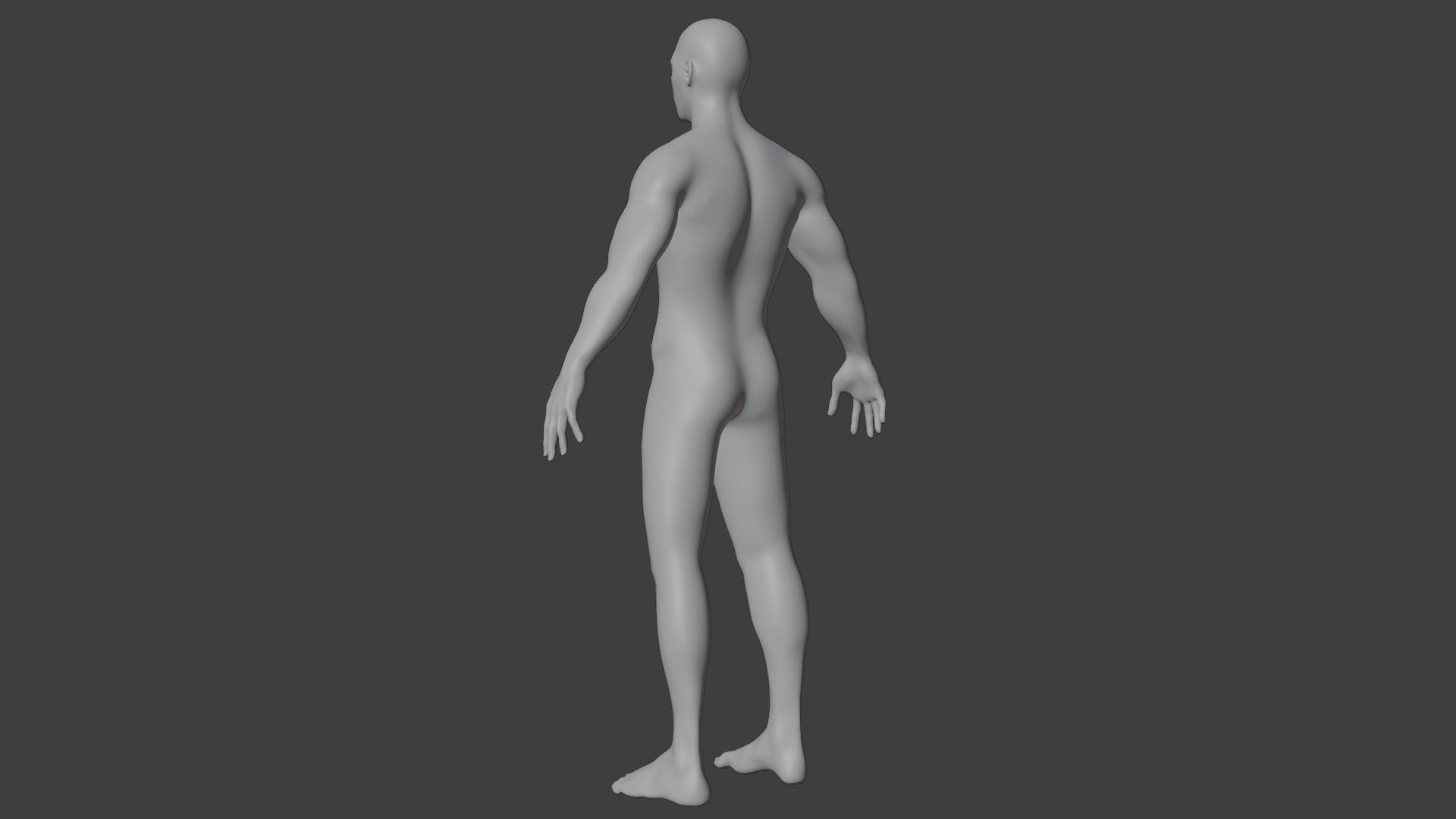 Human Male Mesh Low-poly 3D model_4