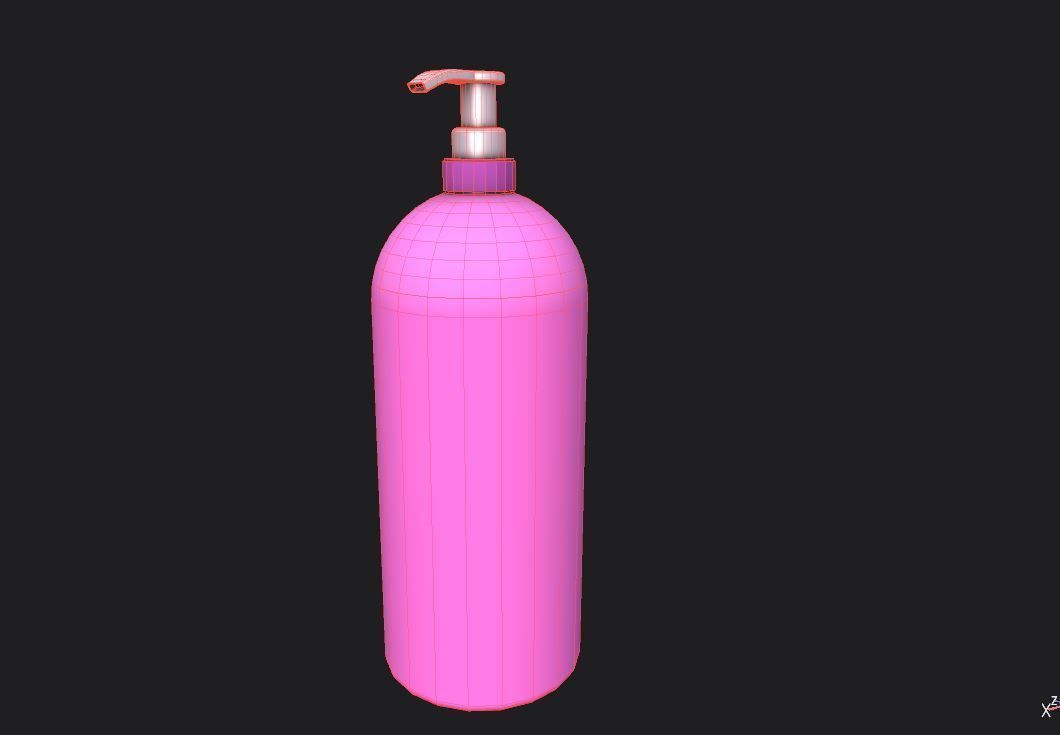 Shampoo bottle Low-poly 3D model_8