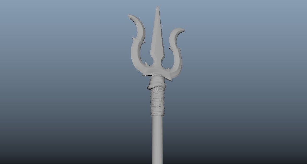 Hand Weapon Trishul 3D model_8