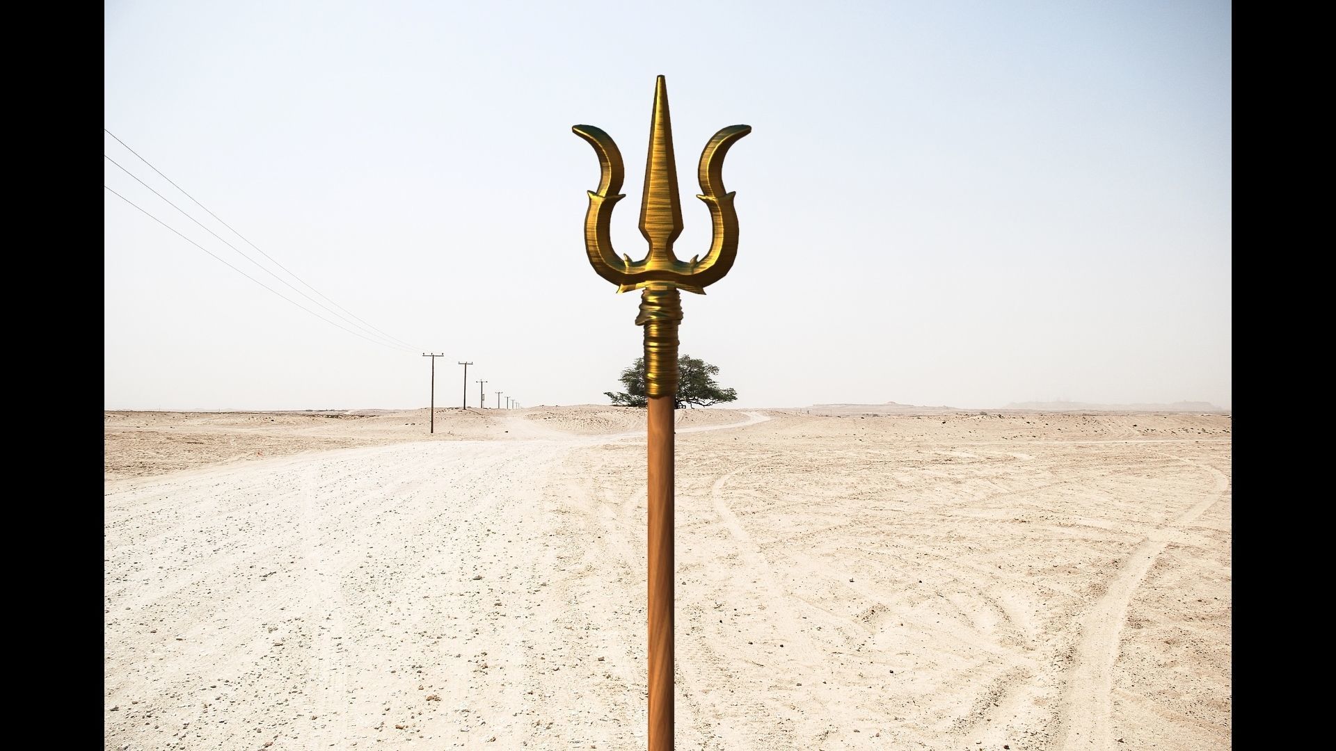 Hand Weapon Trishul 3D model_5