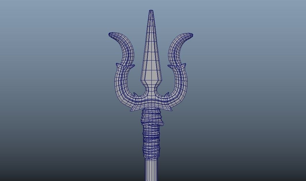 Hand Weapon Trishul 3D model_10