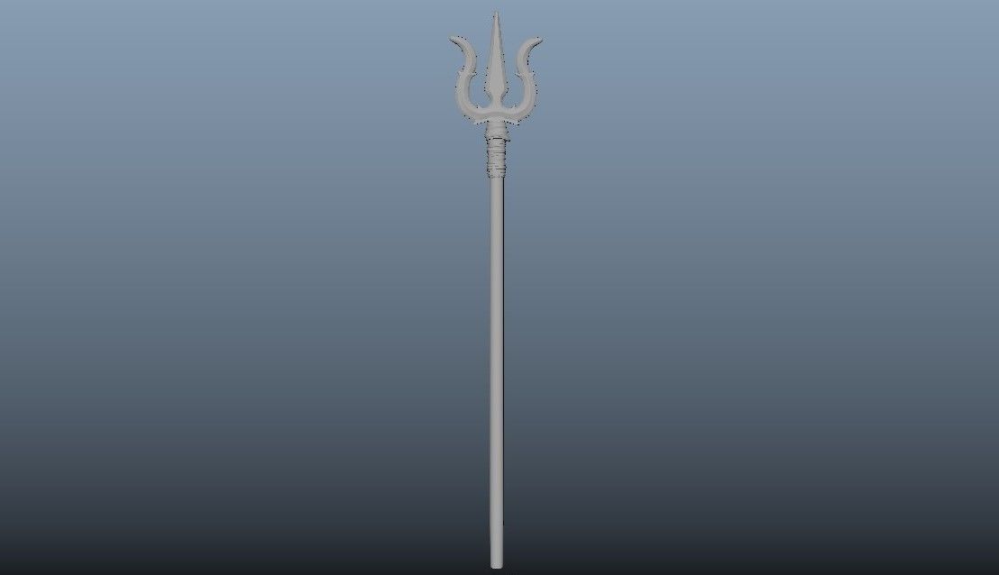 Hand Weapon Trishul 3D model_6