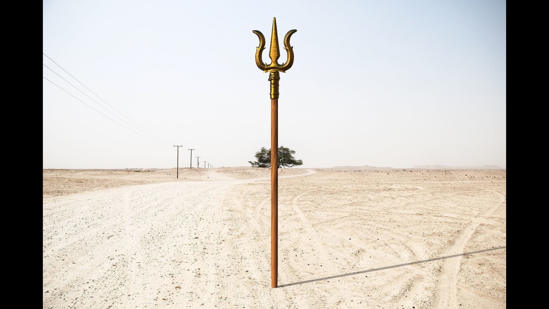 Hand Weapon Trishul 3D model_1