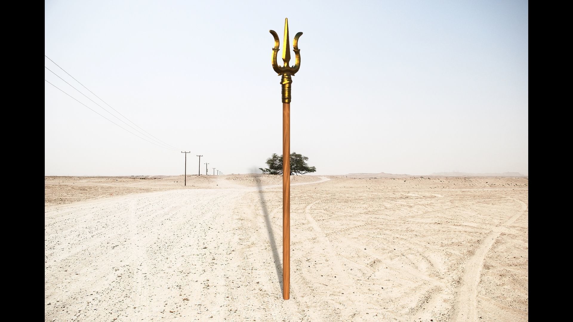 Hand Weapon Trishul 3D model_2