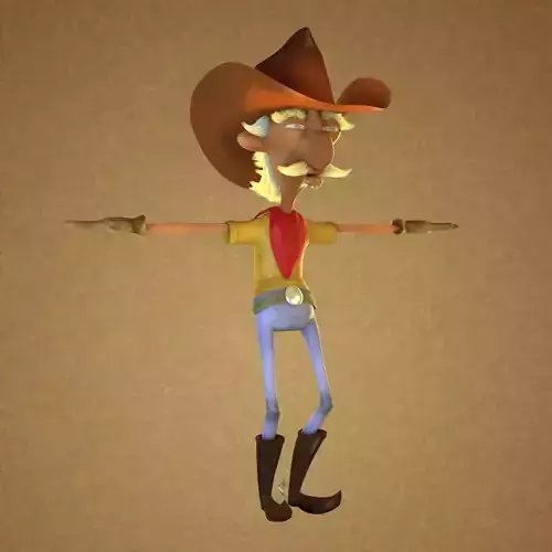 Old Cowboy Model Low-poly 3D model