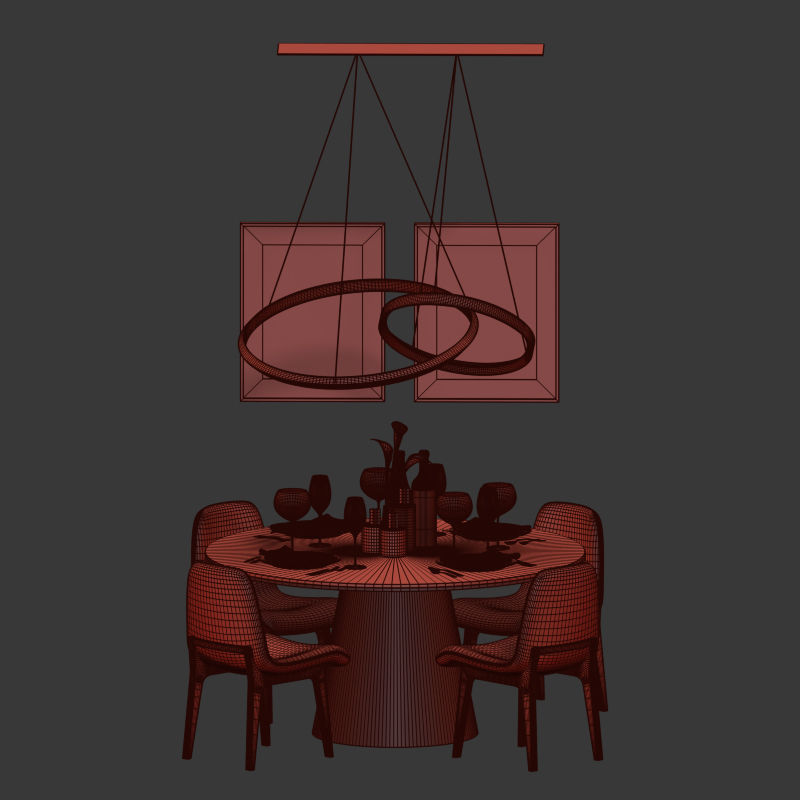 Dinning Set 15 3D model_4