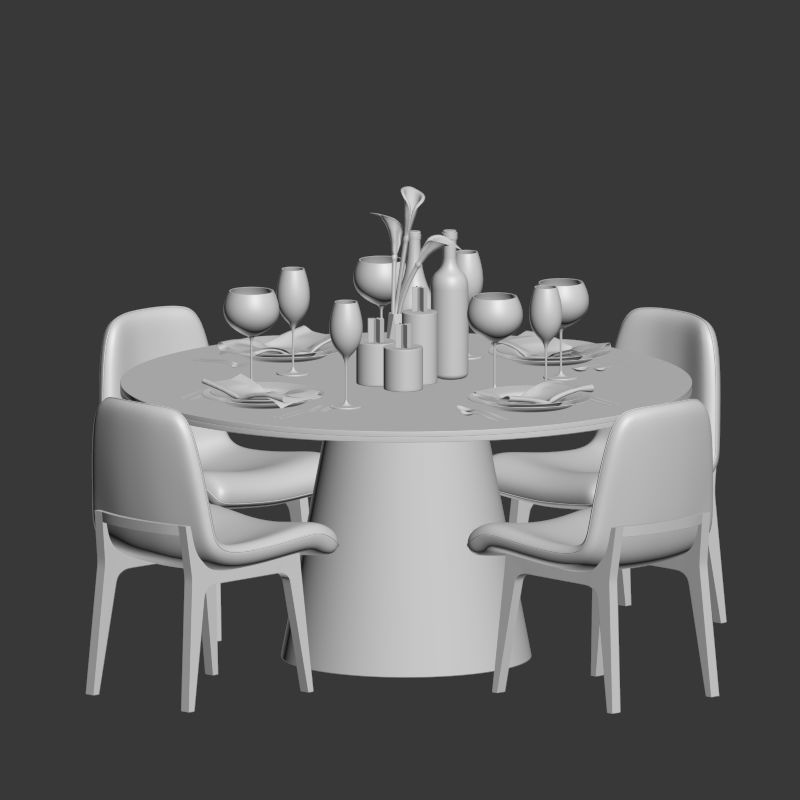 Dinning Set 15 3D model_3
