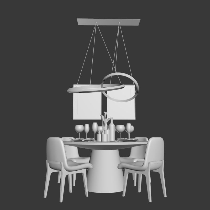 Dinning Set 15 3D model_1