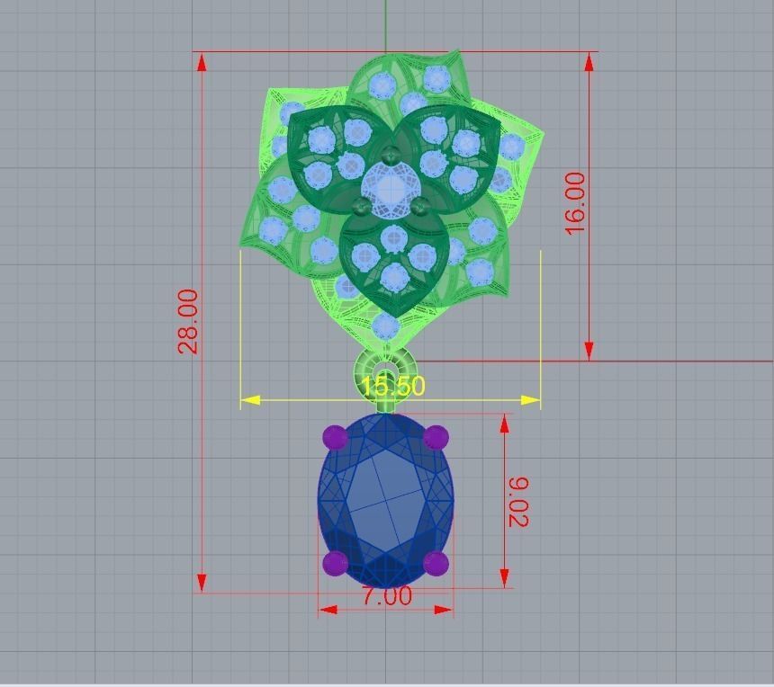 Rose earrings  3D print model_3