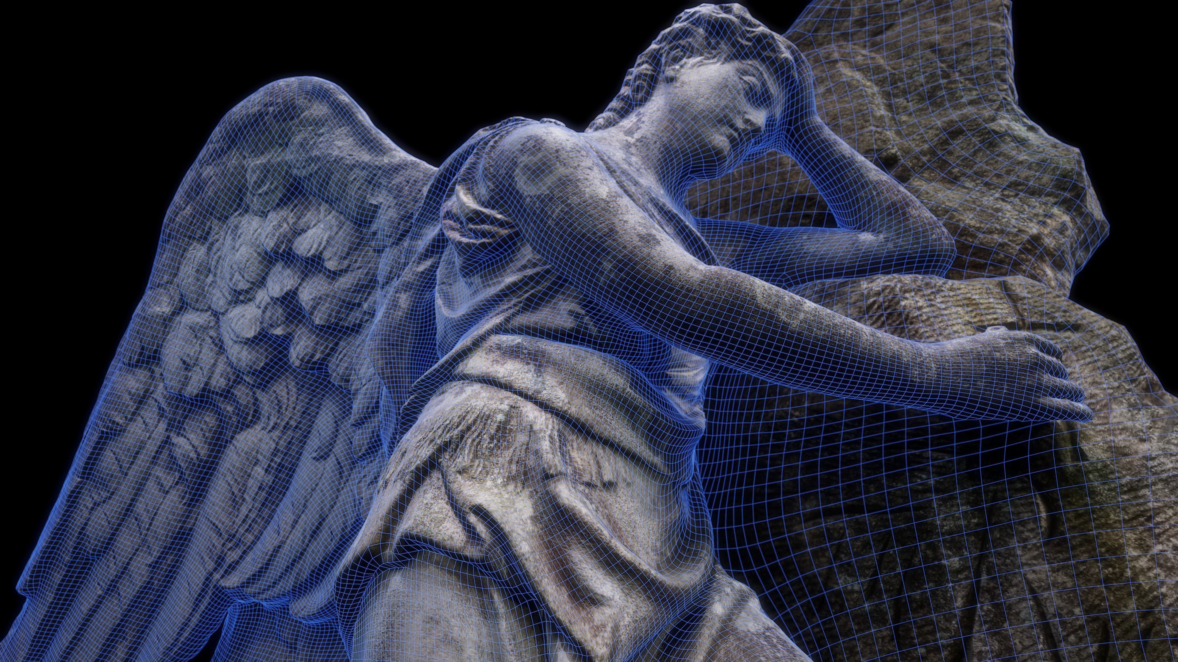 Headstone angel Low-poly 3D model_5