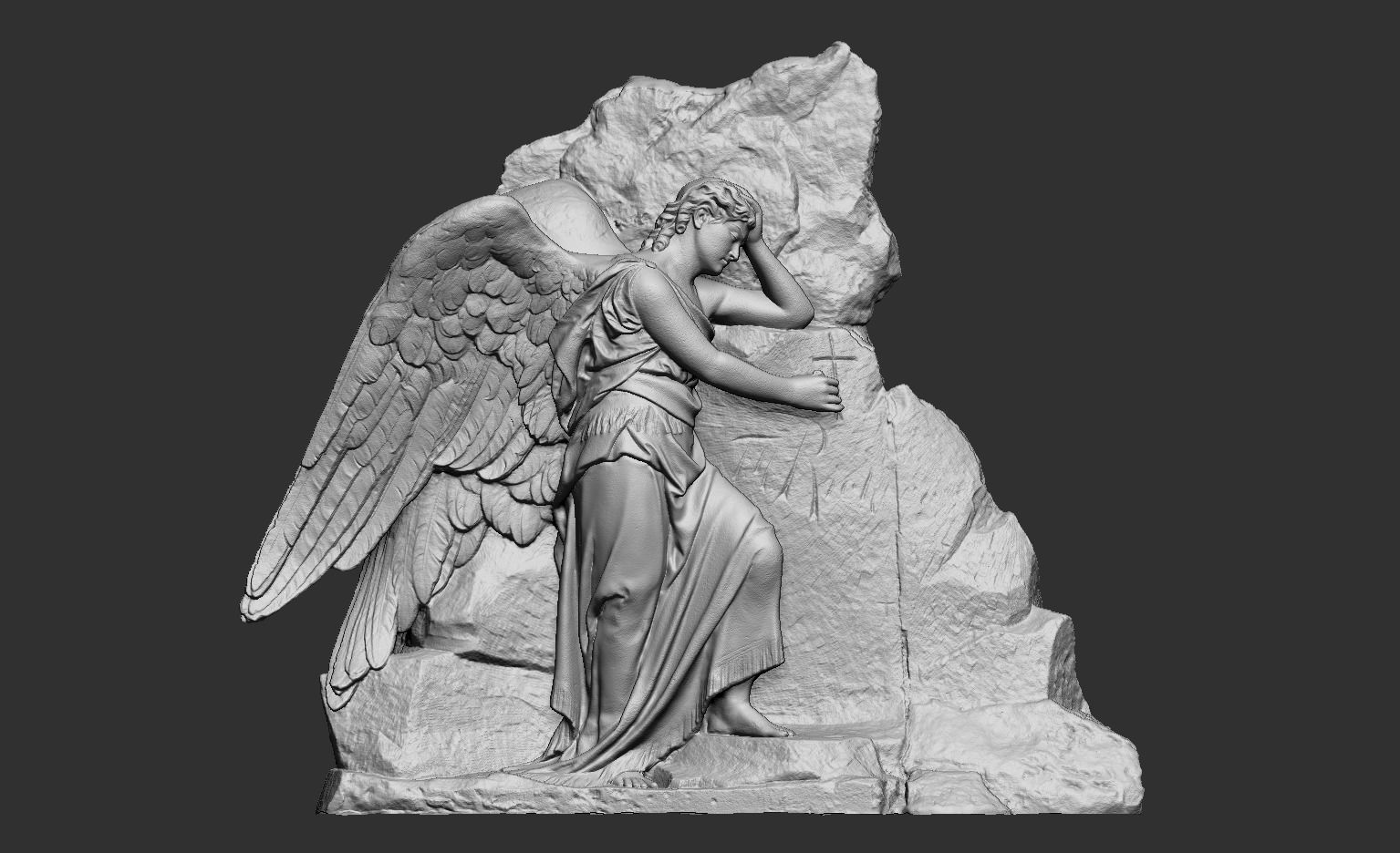 Headstone angel Low-poly 3D model_14