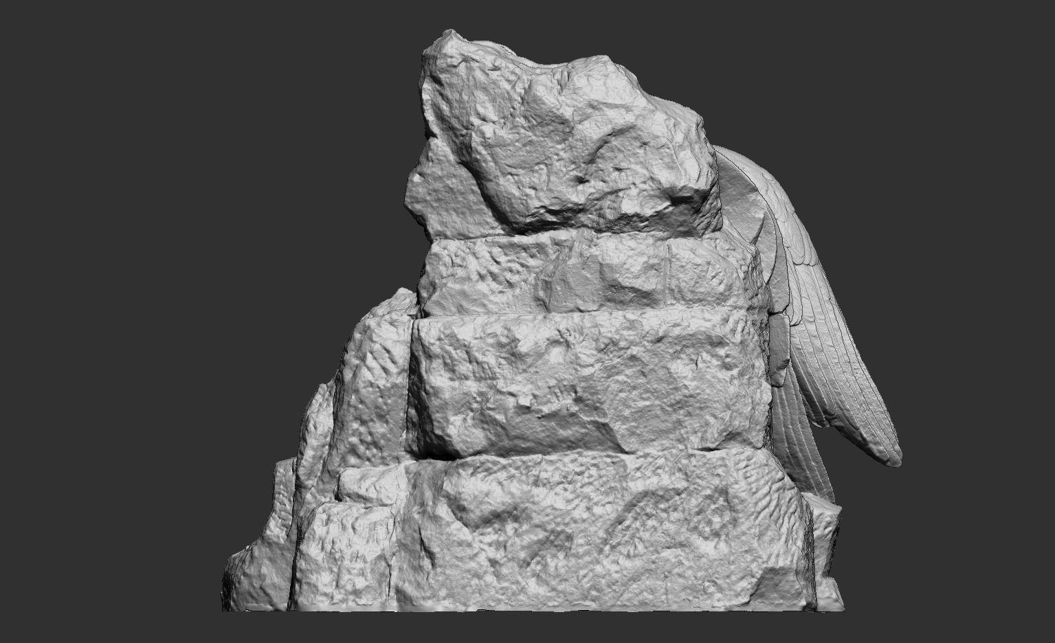 Headstone angel Low-poly 3D model_16