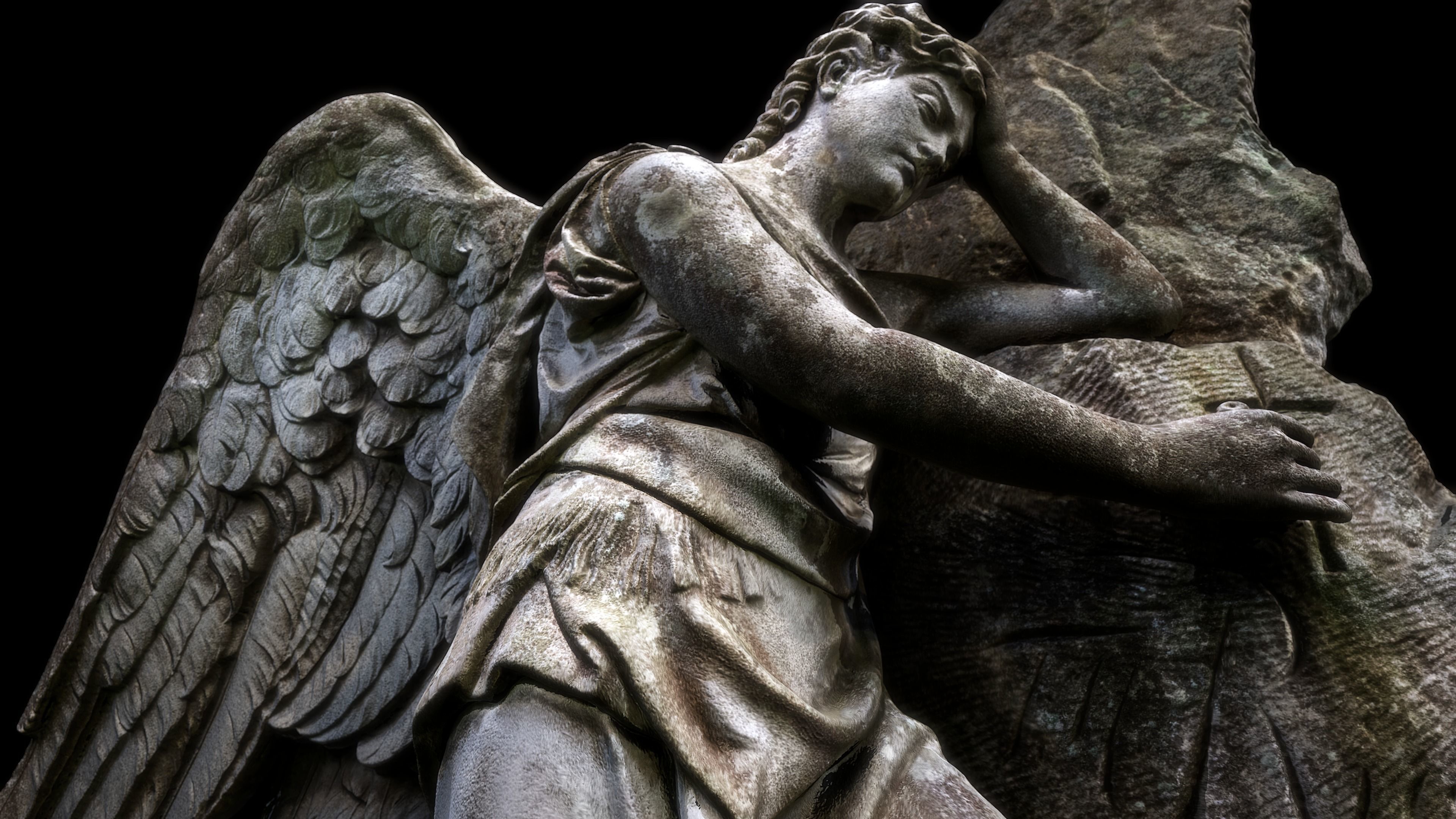 Headstone angel Low-poly 3D model_4