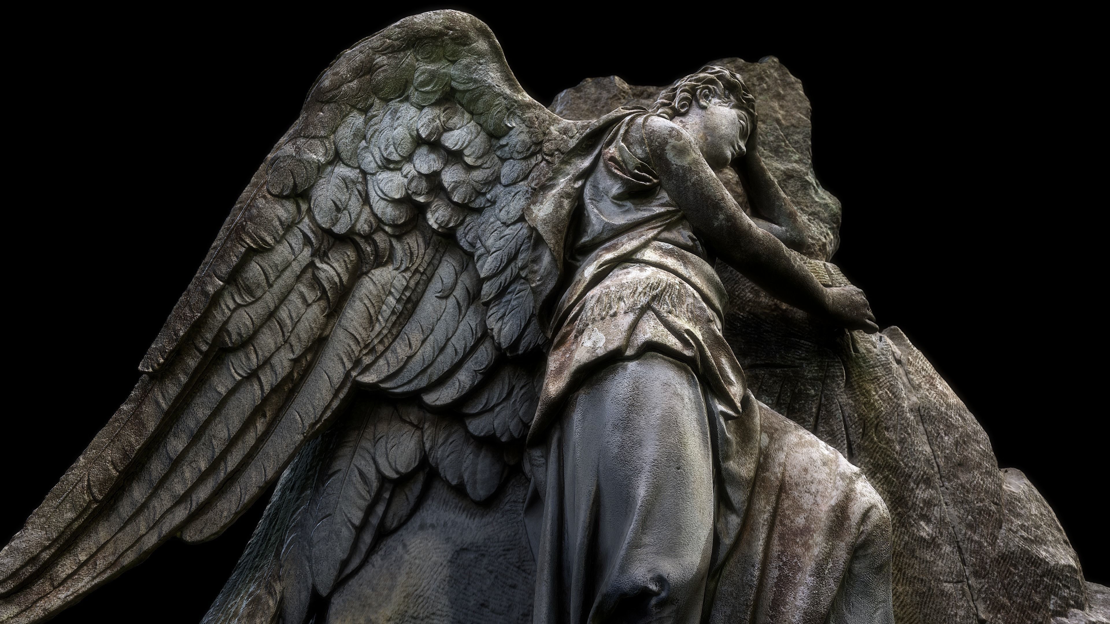 Headstone angel Low-poly 3D model_6