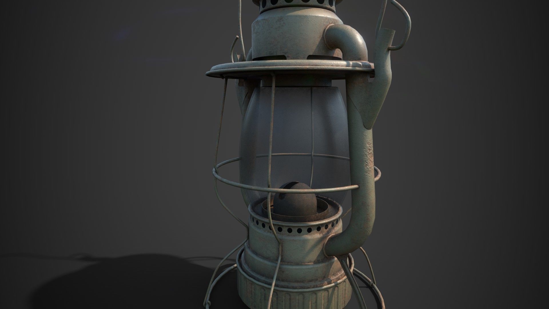 Old Kerosene Lantern Low-poly 3D model_3