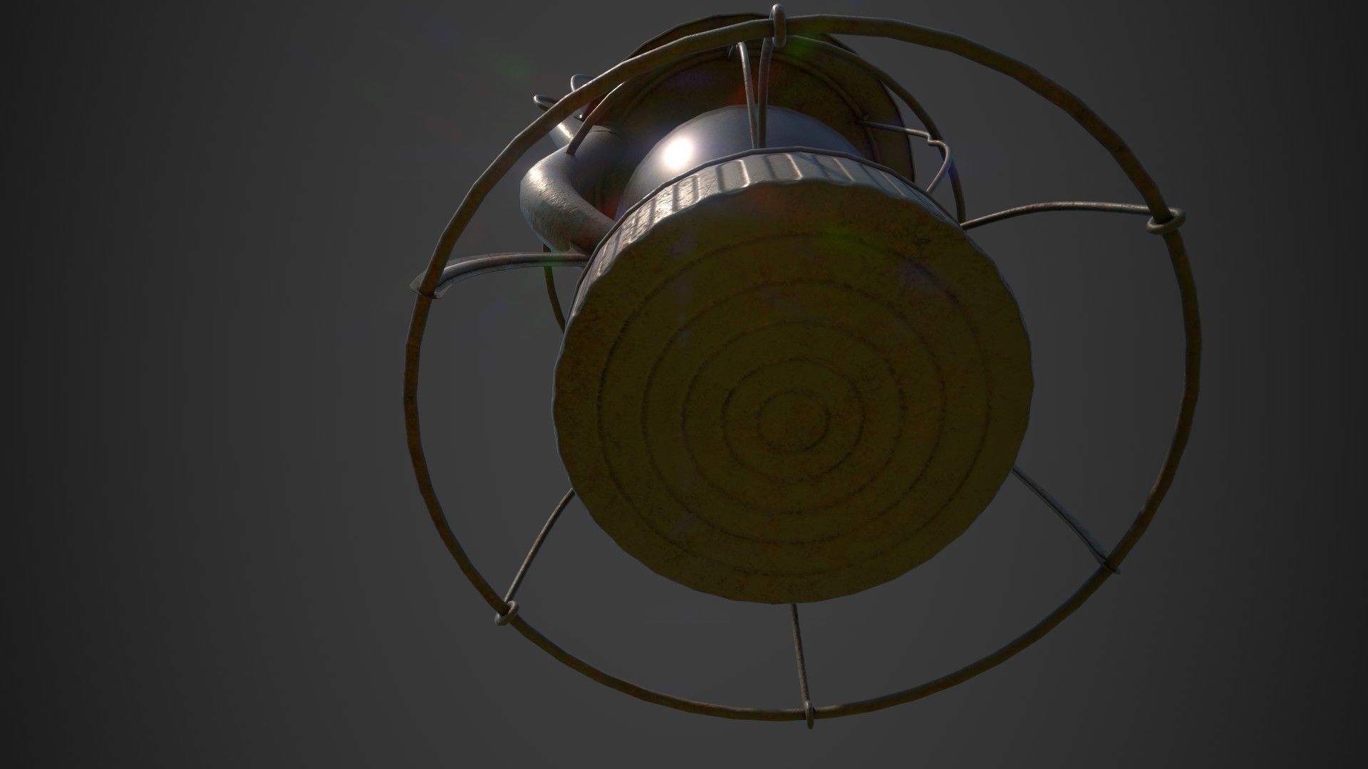 Old Kerosene Lantern Low-poly 3D model_7