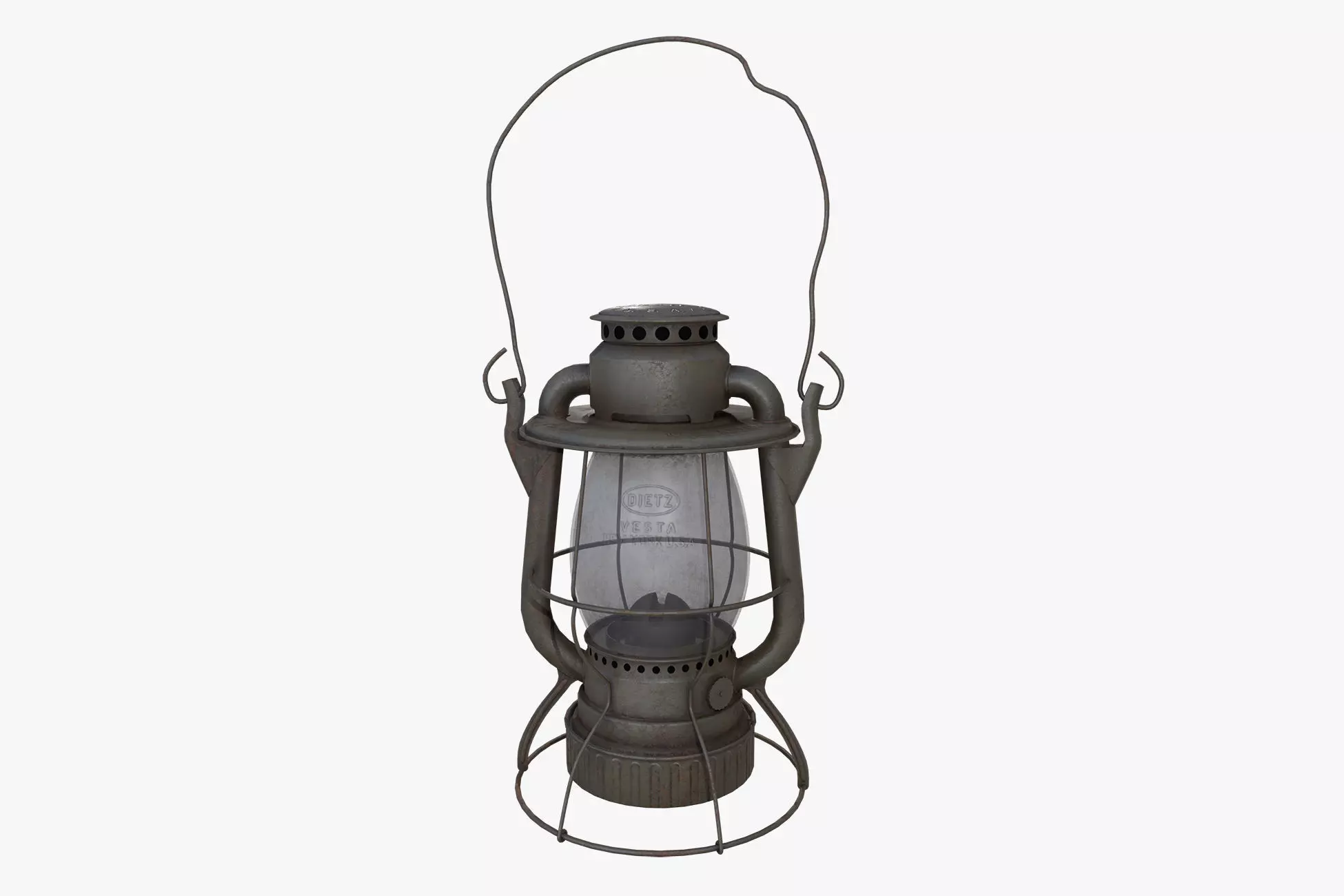 Old Kerosene Lantern Low-poly 3D model_0