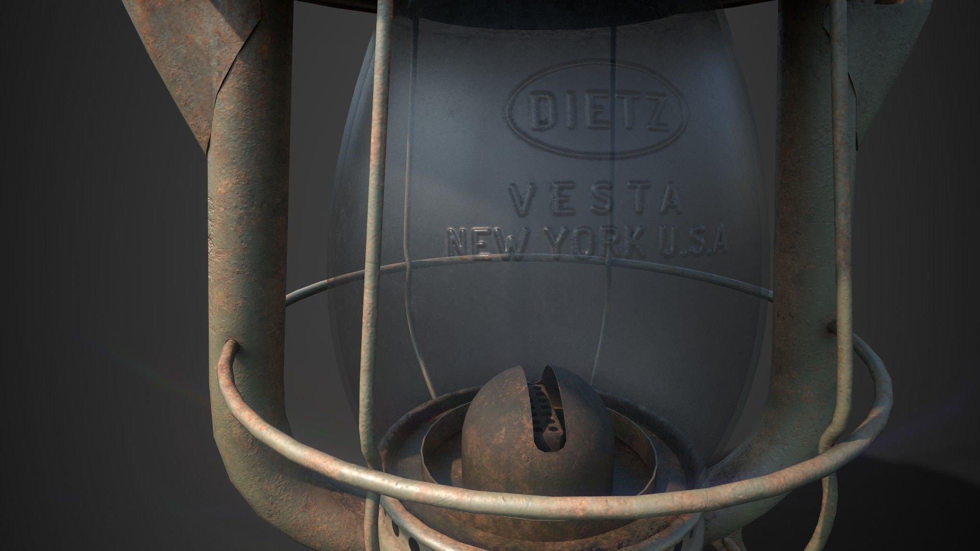 Old Kerosene Lantern Low-poly 3D model_6