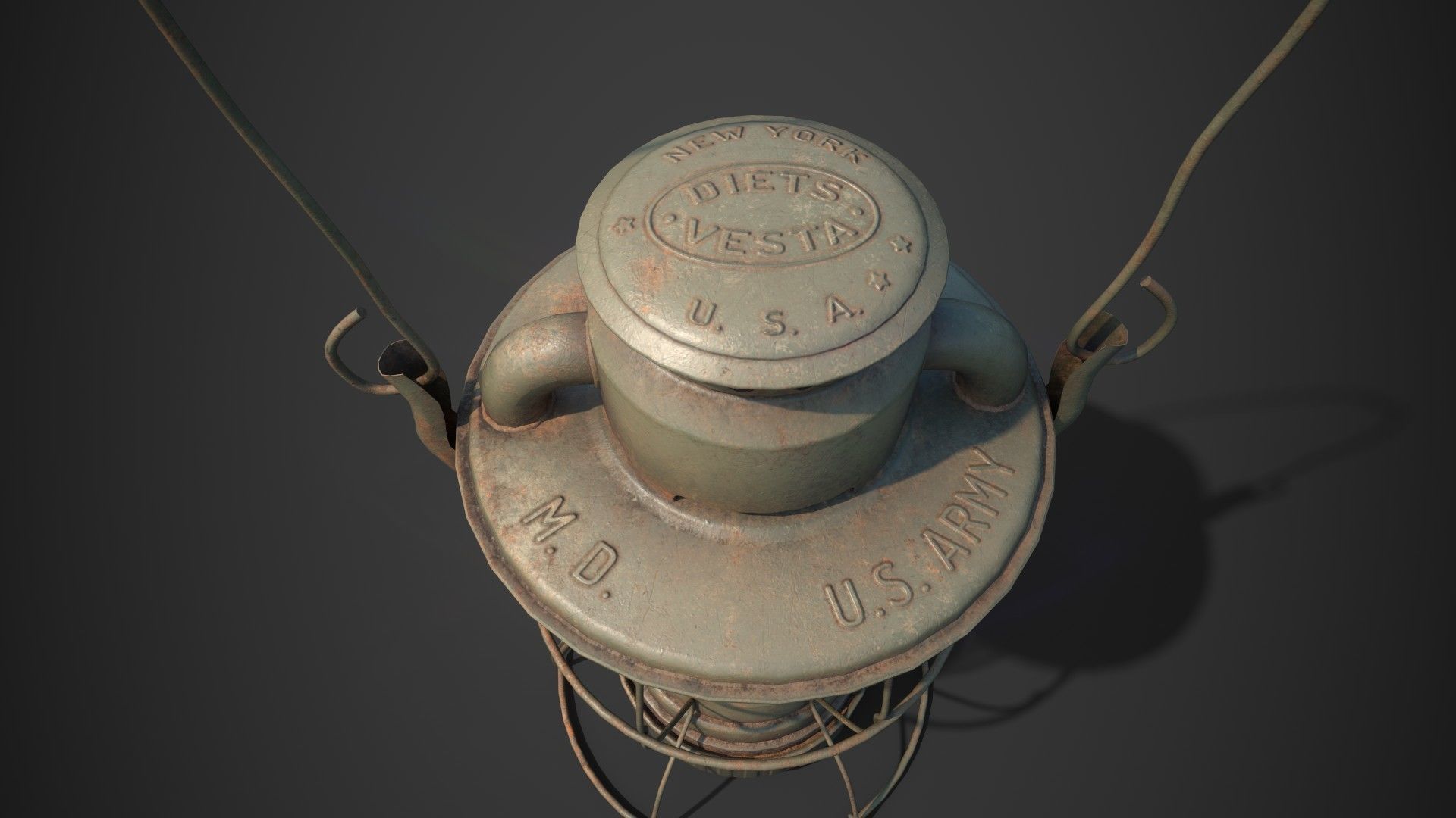 Old Kerosene Lantern Low-poly 3D model_5