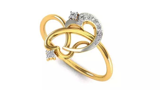 Ring-18 diamond ring gold 3D print model