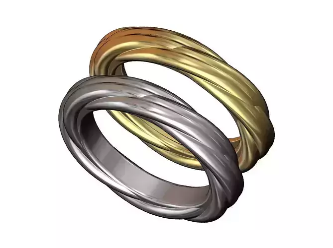 Overlapping rope braids ring 3D print model