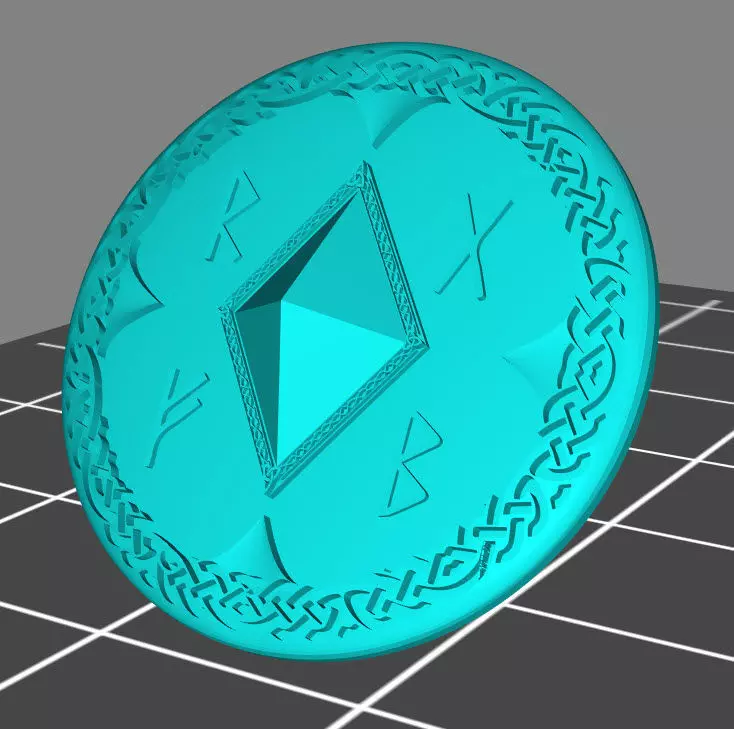 Wolf marine style viking storm shield with diamond 5 3D print model